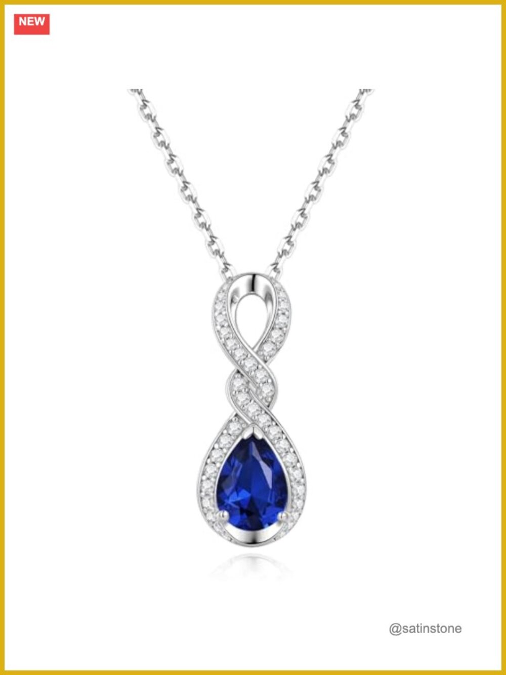 Sterling Silver Infinity Birthstone Pendant Necklace Adjustable